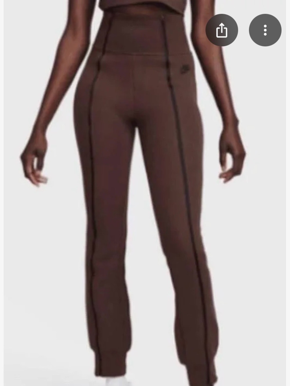 Nike Tech Fleece high waisted Brown Zip-Trim Joggers